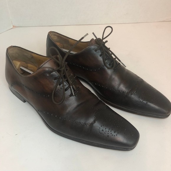 Magnanni Jethro Cuero & Midbrown Wing Tip Lace Up size 8 US (21310) 3311